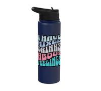 I Have Mixed Drinks About Feelings Funny Retro Quote Stainless Steel Insulated Water Bottle