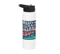 I Have Mixed Drinks About Feelings Funny Retro Quote Stainless Steel Insulated Water Bottle