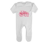 I Have Mommy Under My Spell Magic Statement Baby Romper Jumpsuit with feet, 3-6 Months, White