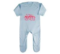 I Have Mommy Under My Spell Magic Statement Baby Romper Jumpsuit with feet, 6-12 Months, Pastel Blue