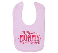 I Have Mommy Under My Spell Magic Statement Cotton Baby bib - Pastel Pink