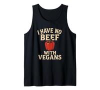 "I Have No Beef With Vegans" Funny Vegan-Friendly Tank Top