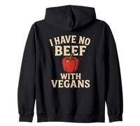 "I Have No Beef With Vegans" Funny Vegan-Friendly Zip Hoodie