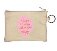 I Have No Idea What I'm Doing Key Chain Coin Purse Beige