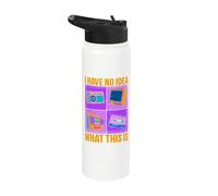 I Have No Idea What This is 80s 90s Funny Gen Z Humor Stainless Steel Insulated Water Bottle
