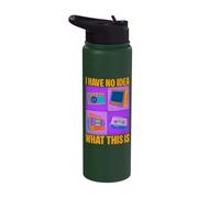 I Have No Idea What This is 80s 90s Funny Gen Z Humor Stainless Steel Insulated Water Bottle