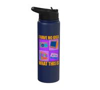 I Have No Idea What This is 80s 90s Funny Gen Z Humor Stainless Steel Insulated Water Bottle