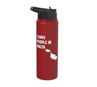 I Have People in Malta Stainless Steel Insulated Water Bottle
