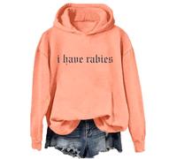 I Have Rabies Hoodie, I Have Rabies Sweatshirt, I Have Rabies Minimalist Pullover Hoodies Orange