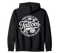 I Have Really Cool Tattoos Under Here But I'm Cold Funny Zip Hoodie