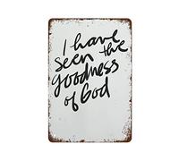 I Have Seen The Goodness of God Handlettering Christian Wall Decor Funny Vintage Metal Tin Sign Decor Bedroom Living Room Kitchen Yard Garden 8x12 Inch