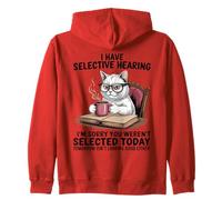 I Have Selective Hearing Cat Coffee Humor For Cat Lovers Zip Hoodie