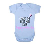 I Have The Best Mum Ever Heart Happy First Mother’s Day [MD19] Baby Grow Vest, 3-6 Months, Pastel Blue