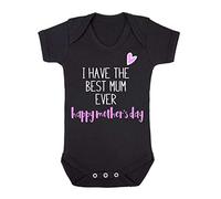 I Have The Best Mum Ever Heart Happy Mother’s Day [MD19] Baby Grow Vest, 6-12 Months, Black
