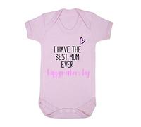 I Have The Best Mum Ever Heart Happy Mother’s Day [MD19] Baby Grow Vest, 6-12 Months, Pastel Pink