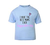 I Have The Best mums Ever Heart Happy Mother’s Day LGBT Parents Short Sleeve Cotton Toddler t Shirt, 3-4 Years, Pastel Blue