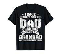 I Have Three Titles Dad Grandad Great Grandad Vintage Retro T-Shirt