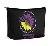 I Have Time to Listen Your Life Matters Alzheimer's Awareness Cosmetic Bag Travel Portable Makeup Bag Large Capacity Toiletry Bag Women Storage Bags-3