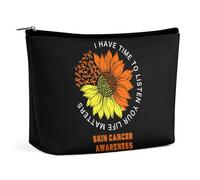 I Have Time to Listen Your Life Matters Skin Cancer Awareness Cosmetic Bag Travel Portable Makeup Bag Large Capacity Toiletry Bag Women Storage Bags-3