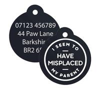 I Have to Seem to Misplaced My Parent, Text Custom Dog ID Collar Tag: Fun Pet Safety Accessories, New Pet Essentials, Unique Gift for Dog