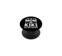 I Have Two 2 Titles Mom And Kiki Floral Flower PopSockets Adhesive PopGrip