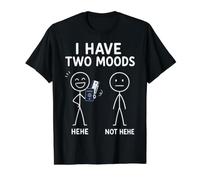 I Have Two Moods Hehe Not Hehe Travel Humor Value Graphic T-Shirt, Men, Black, S