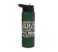 I Have Two Titles Aunt and Dog Mom Stainless Steel Insulated Water Bottle