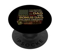 I Have Two Titles Dad & Papa I Rock Them Both - Army Shirt PopSockets Adhesive PopGrip