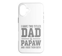 I Have Two Titles Dad Papaw And Rock Them Both Vintage Case for iPhone 16 Plus