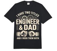 I Have Two Titles Engineer and Dad and I Rock Them Both Comfort Colors Adult Heavyweight T-Shirt