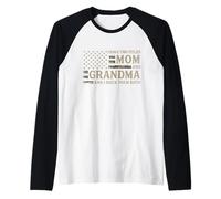 I Have Two Titles Mom & Grandma Camo USA Flag Nana Raglan Baseball Tee