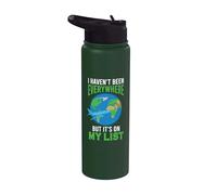 I haven't Been Everywhere But It's On My List Travel Goal Stainless Steel Insulated Water Bottle
