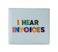 I Hear Invoices Mens Wallet Slim Leather Card Holder Bifold Wallets Front Pocket
