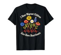 I Hear Migrant Children Also Have Heartbeats Human Rights Value Graphic T-Shirt, Men, Black, S