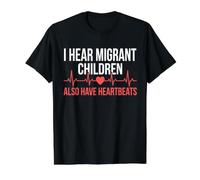 I Hear Migrant Children Also Have Heartbeats Value Graphic T-Shirt, Men, Black, L