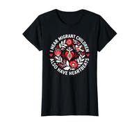 I Hear Migrant Children Also Have Heartbeats Vintage Value Graphic T-Shirt, Women, Black, M