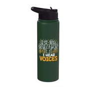 I Hear Voices Choir Singing Music Notes Stainless Steel Insulated Water Bottle