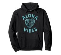 I Heart Aloha Vibes Wavy Hawaii Vintage Style Pullover Hoodie