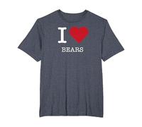 I Heart Bears, I Love Bears T-Shirt, Men's Big and Tall, Heather Blue, 3X Tall