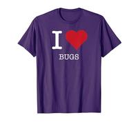 I Heart Bugs, I Love Bugs T-Shirt, Men, Purple, XL