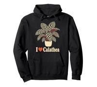 I Heart Calathea Prayer Plant Line Art Botanical Gift Pullover Hoodie