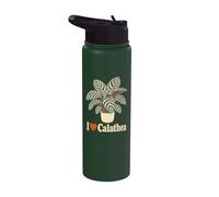 I Heart Calathea Prayer Plant Line Art Botanical Gift Stainless Steel Insulated Water Bottle