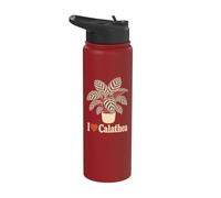 I Heart Calathea Prayer Plant Line Art Botanical Gift Stainless Steel Insulated Water Bottle