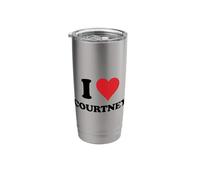 I Heart Courtney First Name I Love Personalized Stuff Stainless Steel Insulated Tumbler