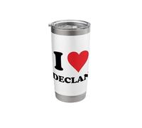 I Heart Declan First Name I Love Personalized Stuff Stainless Steel Insulated Tumbler