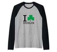 I Heart Dublin Irish Love Shamrock St Patrick's Day PAPL2722 Raglan Baseball Tee