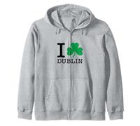 I Heart Dublin Irish Love Shamrock St Patrick's Day PAPL2722 Zip Hoodie