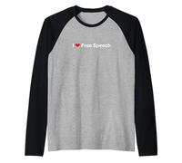 I Heart Free Speech Raglan Baseball Tee