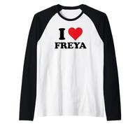 I Heart Freya First Name I Love Personalized Stuff Raglan Baseball Tee