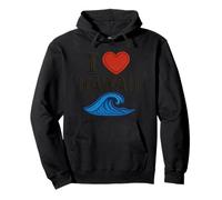 I Heart Hawaii Vacation State Waves Vintage Pullover Hoodie